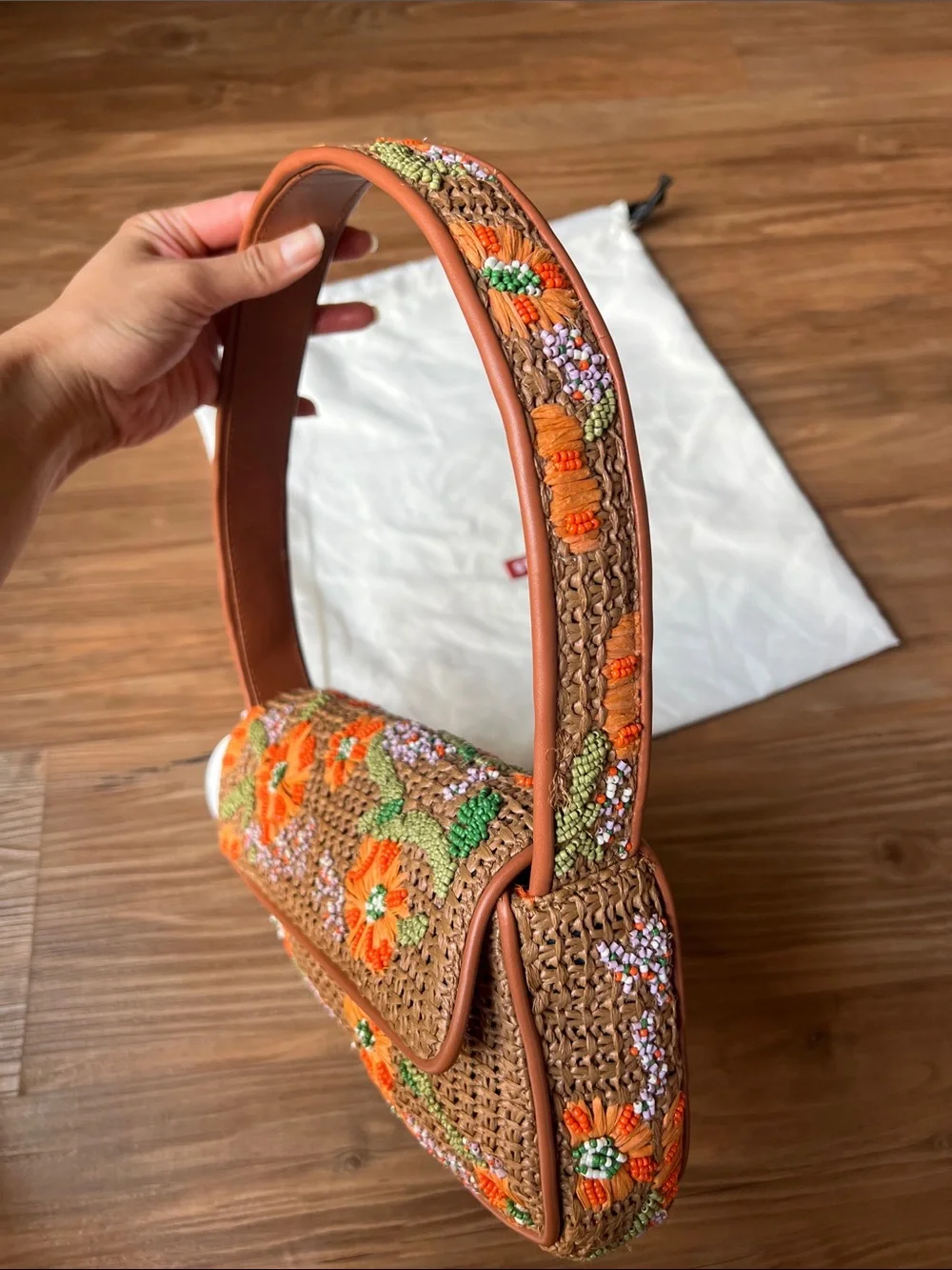 STAUD Tommy Beaded Bag Raffia - Picture 11 of 16